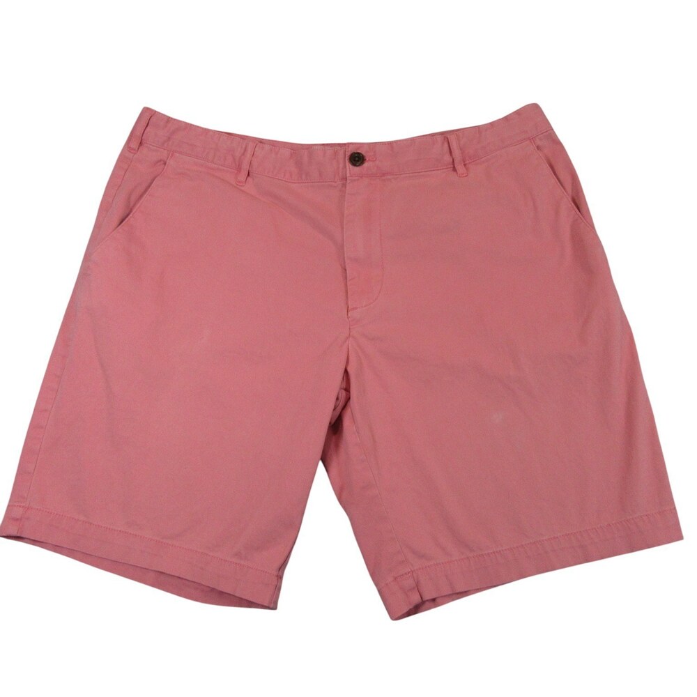 Faherty Mens Chino Shorts 38 x 9 Pink Salmon Faded Stretch Cotton Pocket Pockets